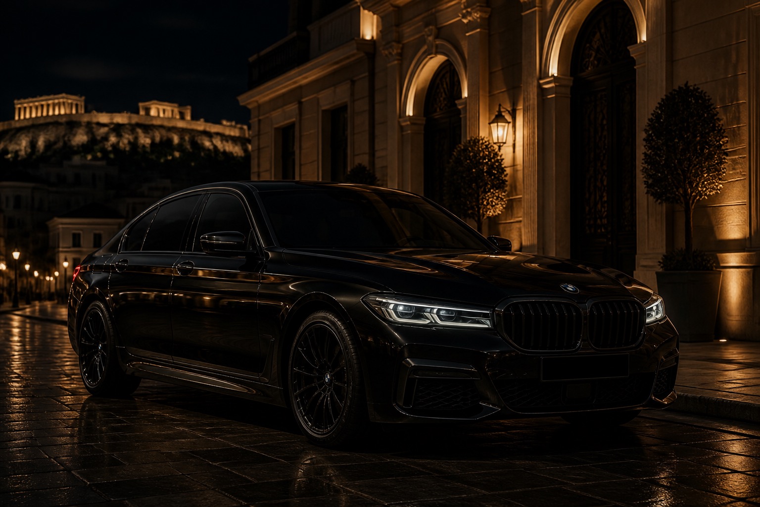 Black armoured BMW in Greece